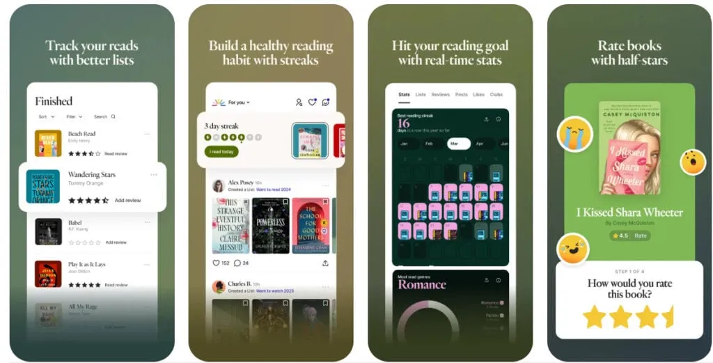 Fable reading app screen showing social reading and book club features